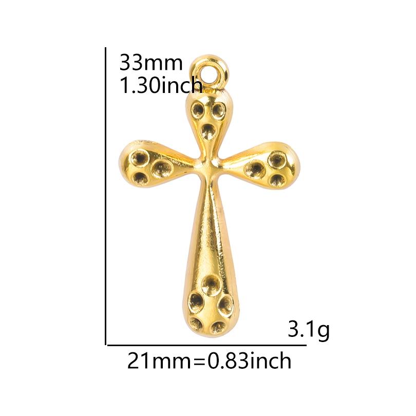 5Pcs Crosses Pendant Charms For Jewelry Making Supplies Christ Handmade Necklace Earrings Charm Gold Color Accessories Wholesale