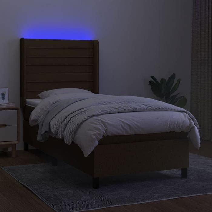 VidaXL Sommier à Lattes de Lit avec Matelas et LED, Lit Rembourré, Lit Simple, Lit Adulte de Chambre à Coucher Intérieur, 3138376