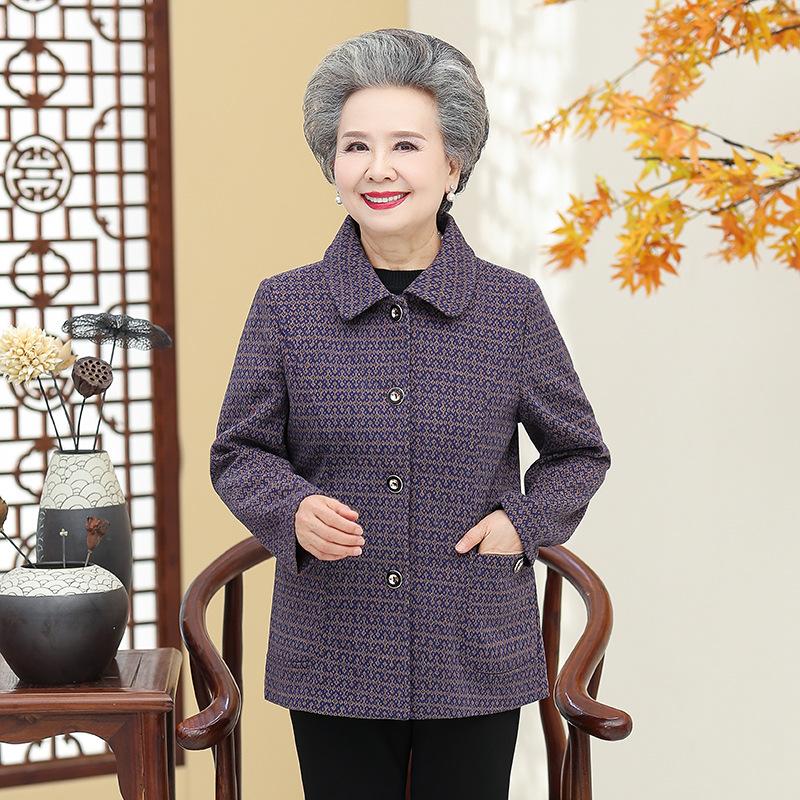 

Женское шерстяное пальто, одежда для 0 лет, топ с длинным рукавом, осенняя одежда для пожилой женщины 5XL хаки