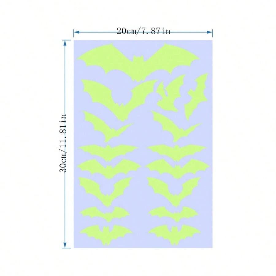 

1 шт. Хэллоуин Светящиеся наклейки на стену в виде летучих мышей Наклейки для украшения вечеринки Наклейки на окна Наклейки на стену для спальни бара Праздничное украшение S