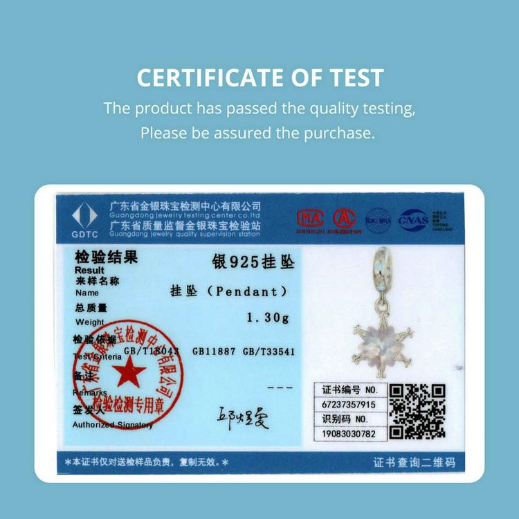 WOSTU 925 Sterling Silver Snowflake Charm Beads Ice Flower Pendant Fit Original Bracelet DIY Necklace Jewelry Making Gift