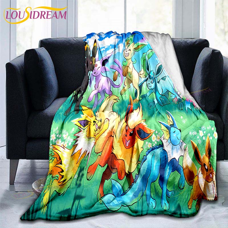 Manta decorativa con estampado de Pokémon, funda de edredón para sofá, ropa de cama de viaje, manta decorativa, manta de franela, colcha, mantas del Grinch