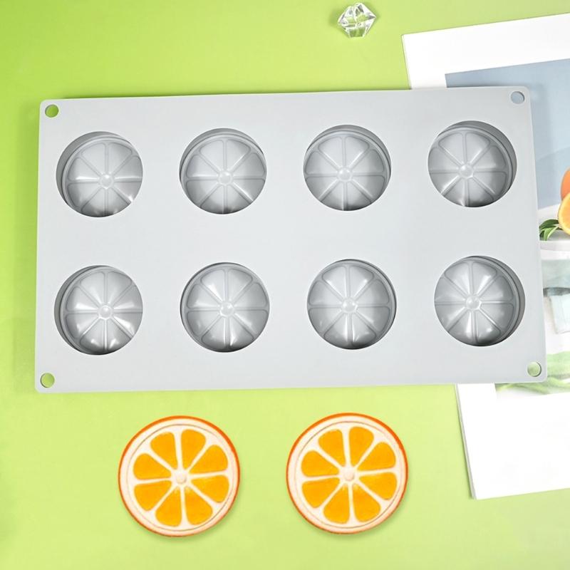 Silicone 8 Cavity Fruit Shape Mousse Cake Mold Set High Temperatures Resistant Dessert Mould Practical Baking Tool