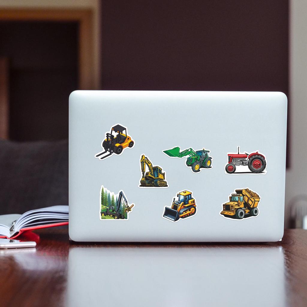 60 Waterproof Kids Construction Vehicle Cartoon Stickers for DIY Journal and Notebook Decoration