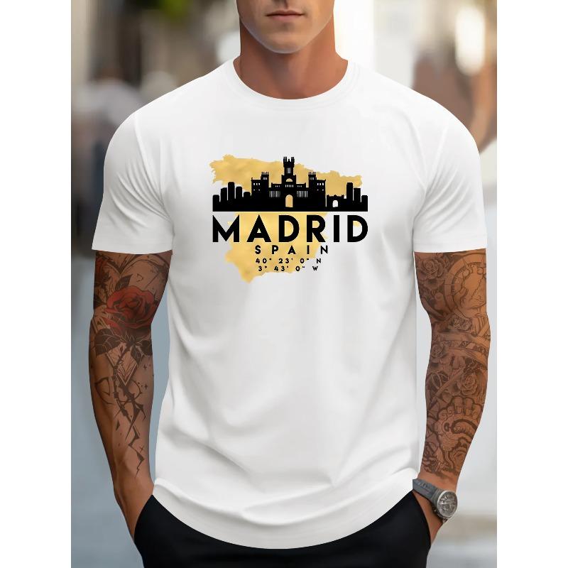 Men's Versatile T-Shirt, High-End Fashion Casual Printed Short Sleeve Trendy Top