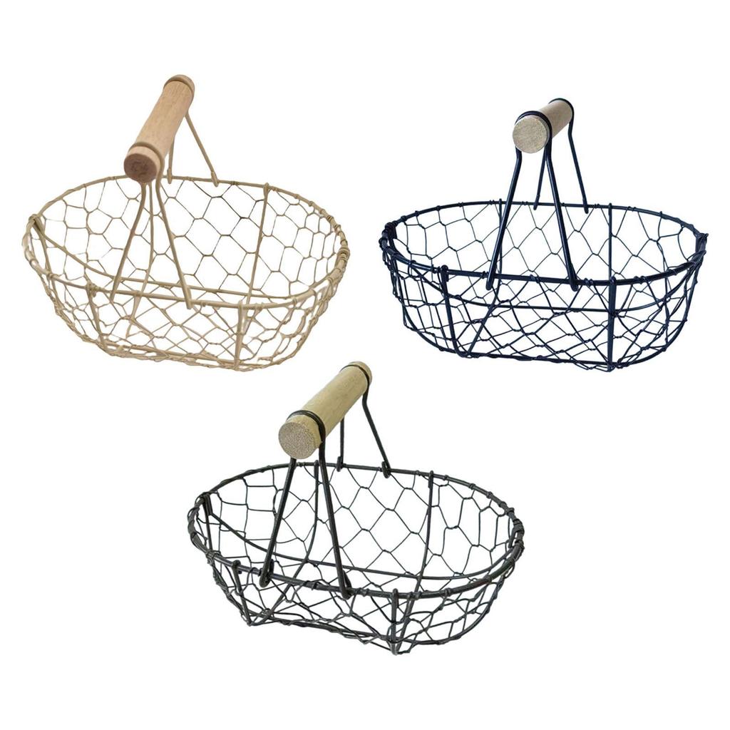Draht Eierkorb Retro Rustikaler Eisen Aufbewahrungskorb für Bauernhaus Tischplatte Zuhause