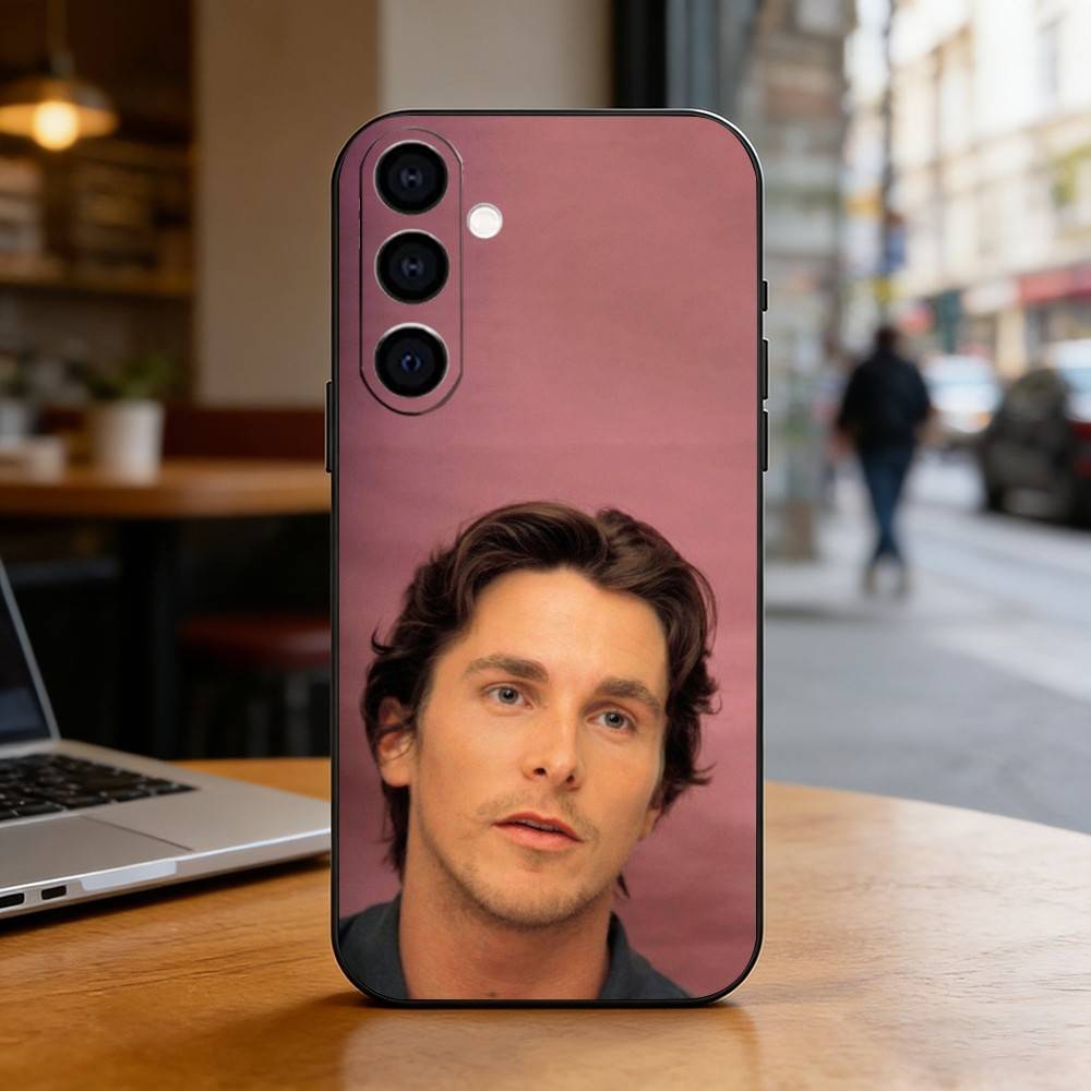 Actor C-Christian Bale Phone Case For Samsung Galaxy A73,A72,A71,A70,A53,A52,A51,Others Soft Black Cover