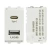 Type 128 USB Power Module Charging Module 220V Socket 5V2.1A Dual Port USB+Type C Charging Socket Module