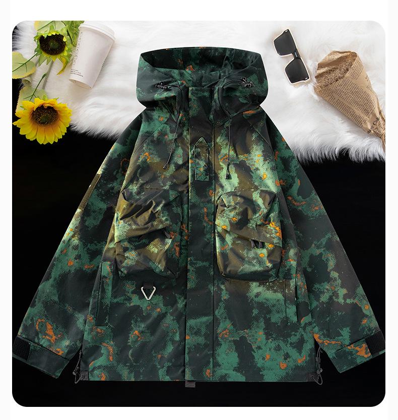 Men's Youth Casual Autumn 3D Multi-Pocket Windbreaker Jacket