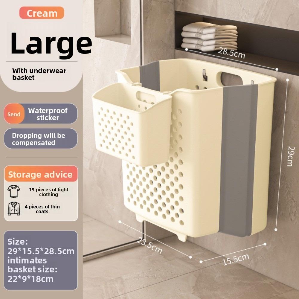 Wall Mounted Laundry Basket Foldable Storage Bag New Storage Basket