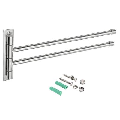 Sumnacon Towel Towel Swing Bathroom Towel Stainless Wall Matte Stainless Steel Hanger, Rack, Arm, Bar, Steel, Mounted, Space-Saving, (S, Silver)