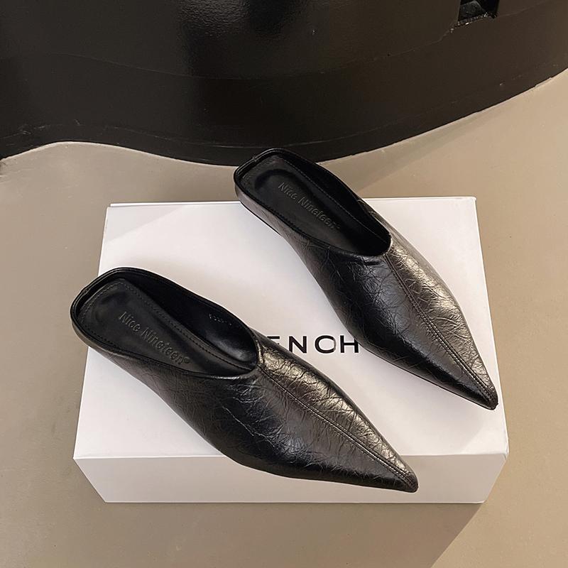 

Летние женские мюли с острым носком, модные неглубокие шлепанцы, повседневные туфли в уличном стиле с открытой пяткой 36 чёрный