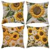 Sunflower Pillowcase Simulated Plant Retro Print Home Living Room Sofa Decorative Pillowcase