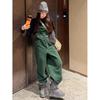 Damen Koreanischer Stil Weiter Bein Fleece Cargo Overalls - Einfache, Vielseitige und Lässige Mode für den Frühling