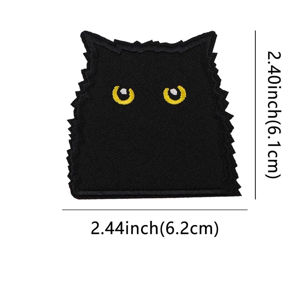 1Pcs Black Cat Embroidered Patches Applique Clothing Patch Decoration