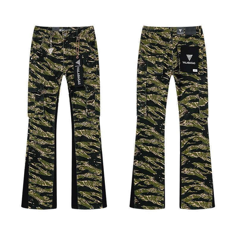 Valabasas Stil '' Retro Distressed Gewaschene Stretch Schlagjeans Herren Damen Streetwear Freizeit Hosen