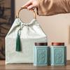 Ceramic Tea Caddy with Fabric Gift Bag