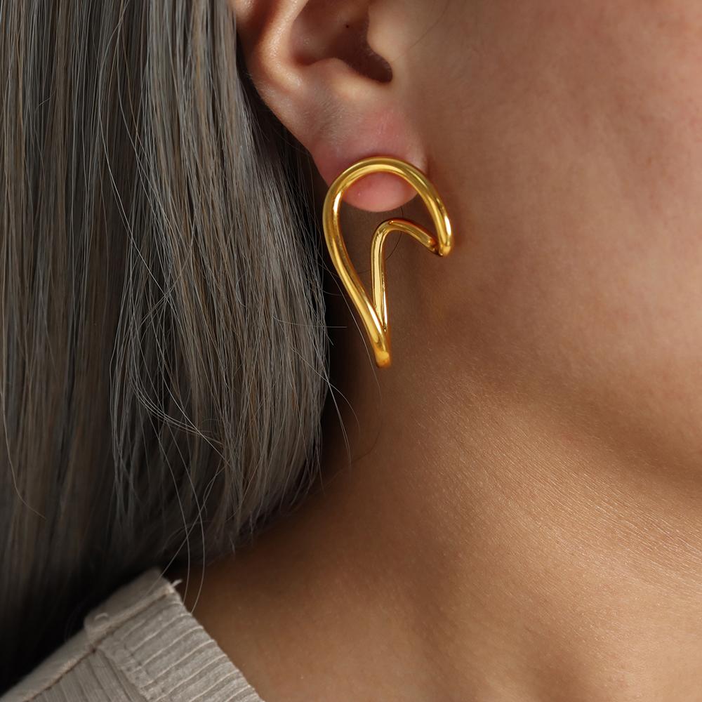 Women's Jewelry Personalized Geometric Hoop Earrings for Women's Hollow Out Shaped Earrings for Modern