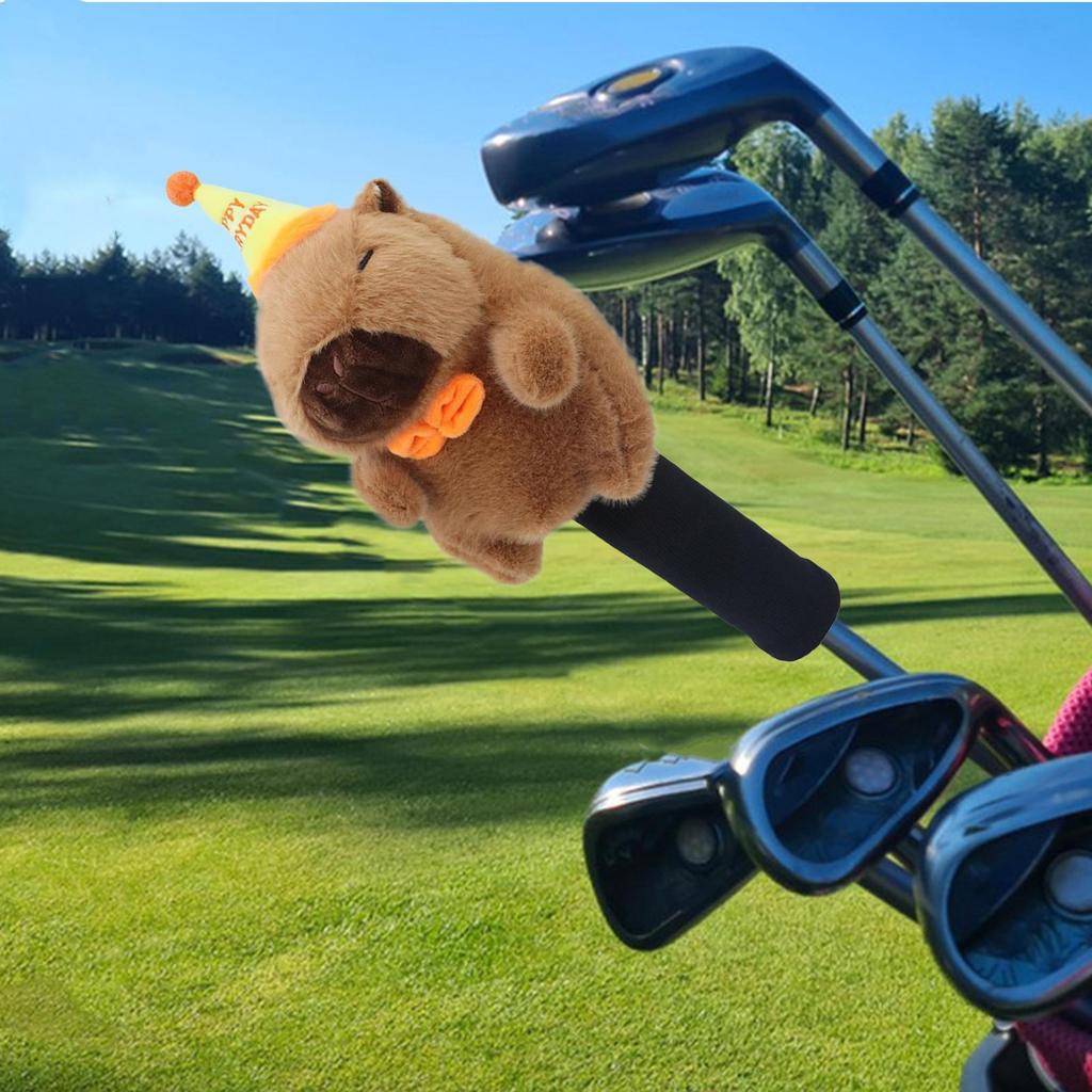 Golf Driver Headcover Plush cartoon capybara golf club Protective covers for 3/5 wood clubs, club head covers golf supplies