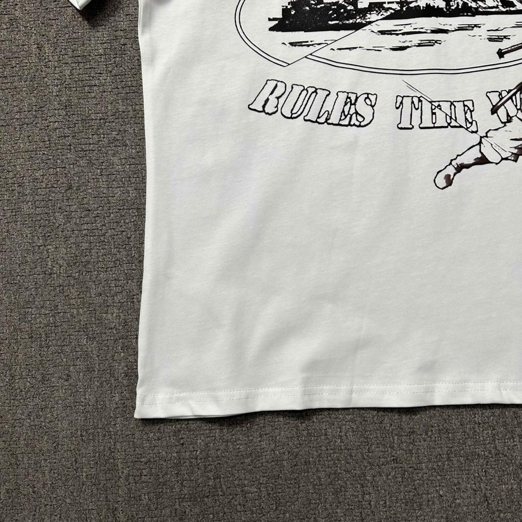 Cross-border American high street Alcatraz series ninja icon hand-drawn print casual loose short-sleeve T-shirt for men and women