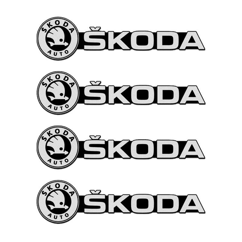 Pegatina para Coche 2/4 Piezas Pegatina para Coche Logo Metálico Altavoz Interno Insignia de Audio Nuevo Para Skoda Octavia Fabia Rapid Yeti Kodiaq Superb Coche