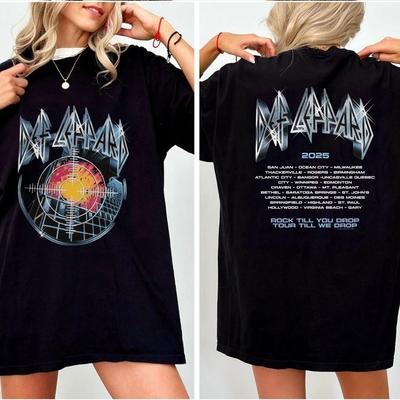 Def Leppard 2 Sided T-shirts Def Leppard Tour 2025 Shirt Unisex T-Shirt