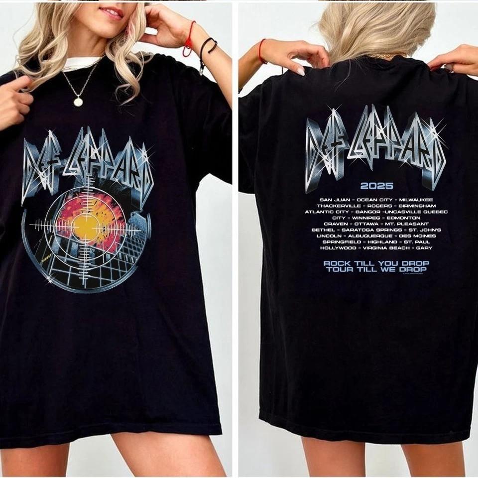 Def Leppard 2 Sided T-shirts Def Leppard Tour 2025 Shirt Unisex T-Shirt M