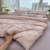Ins wind bed four-piece spring small fresh quilt cover cartoon washed cotton bed sheet school dormitory bed three-piece set