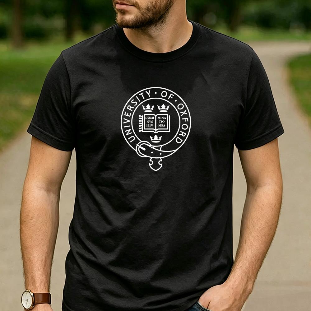 Vintage University of Oxford Circular Crest Aesthetic Graphic T Shirt Unisex Crew Neck Short Sleeve Alumni Gift Top