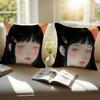 M-Manga G-Girl Pillow Case Anti-dustmite Pillowcase Invisible Zipper Silky Short Plush Sofa Cushion Cover