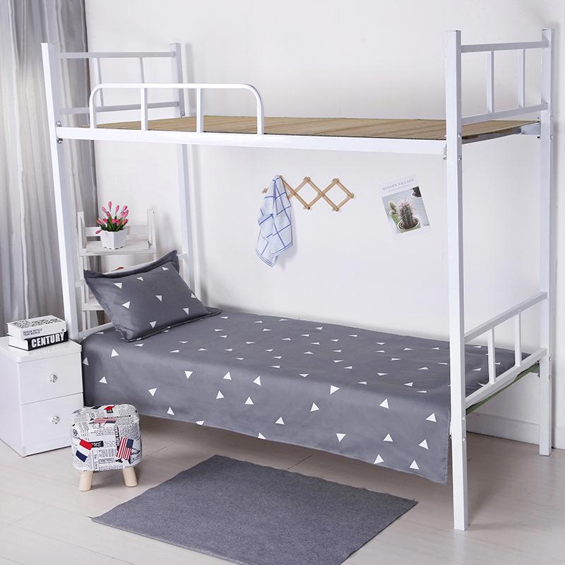 Velvet Single Bed Sheet & Double Quilt Cover for Dormitories in Simple Style
