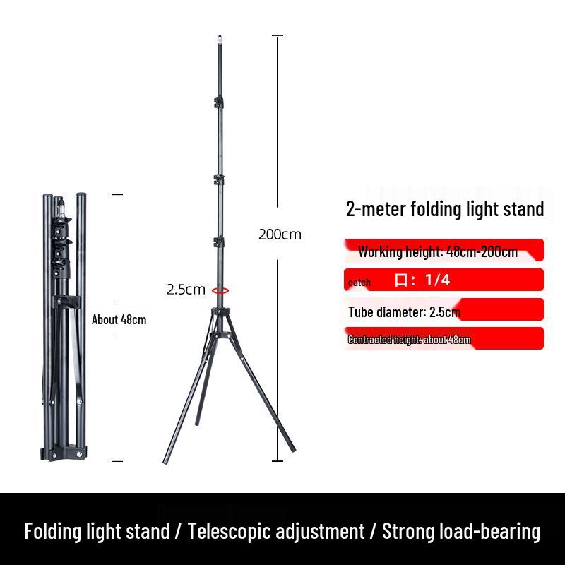 Suporte de Luz de Tripé LED para Fotografia ao Ar Livre, Ajustável de 2-2,8 Metros