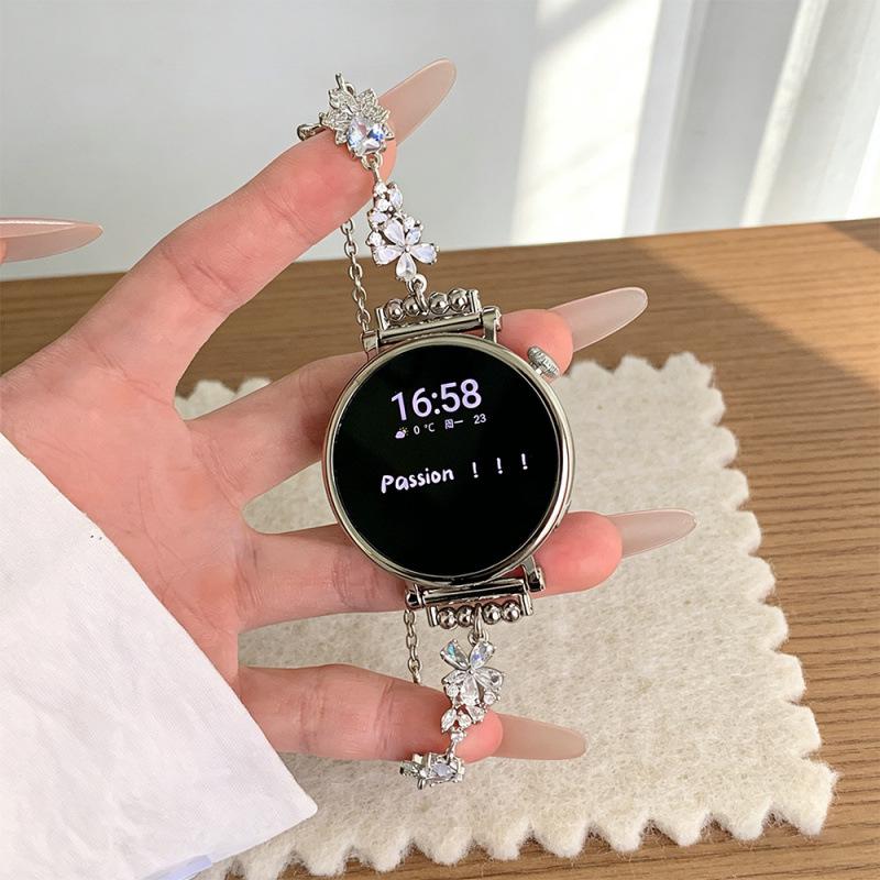 Zirconia Diamond Chain Strap for Apple 11th Gen iWatch, Huawei GT6, Xiaomi 9PRO