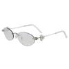 Korean Fashion Women'S Sunglasses Oval Shape Rimless Anti-Glare Sun Glasses Women Rhinestone Decoration Female Sunglass