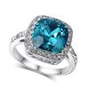 ZHOUYANG Classical Created Blue Crystal Silver Color Wedding Jewelry Ring Made with Genuine Austrian Crystals ZYR056