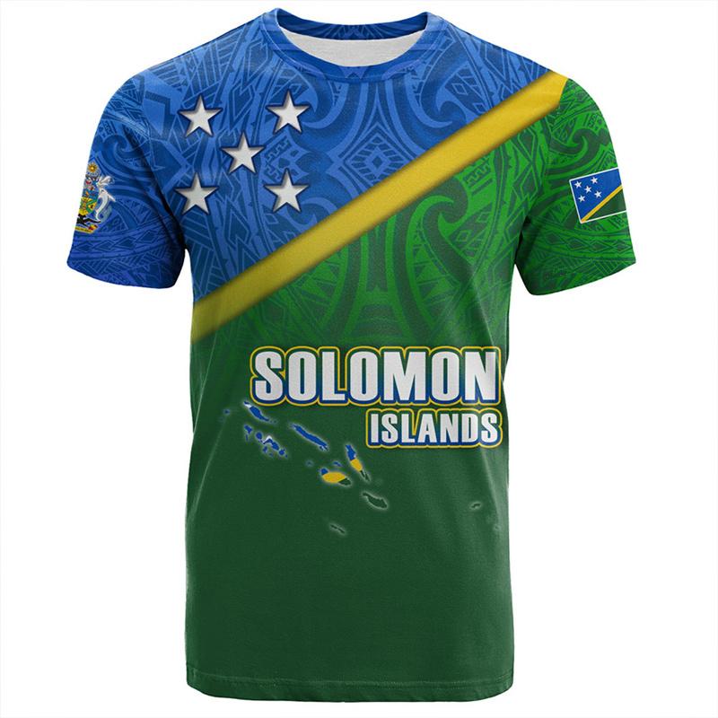 Solomon Islands 3D Printing T Shirt Men Polynesian Graphic T-shirt Fashion Tops Short Sleeves Male Clothes Oversized Tee Shirts