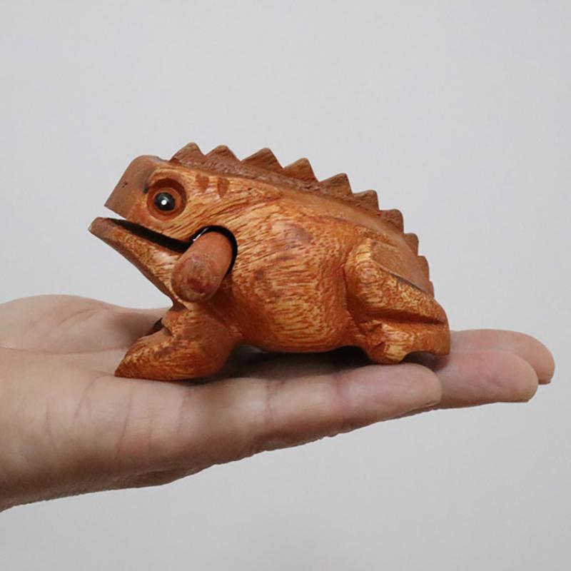 1Pc Thailand Frog Wood Carving Ornaments Hand-Carved Toad Creative Vocal Toys Solid Wood Toad Craft Scenic Souvenirs