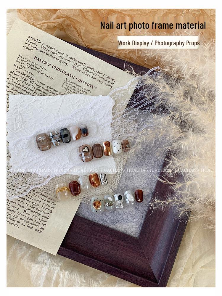 Walnuss-Kanten-Nagelkunst-Display-Rahmen mit ausziehbarer Massivholzplatte