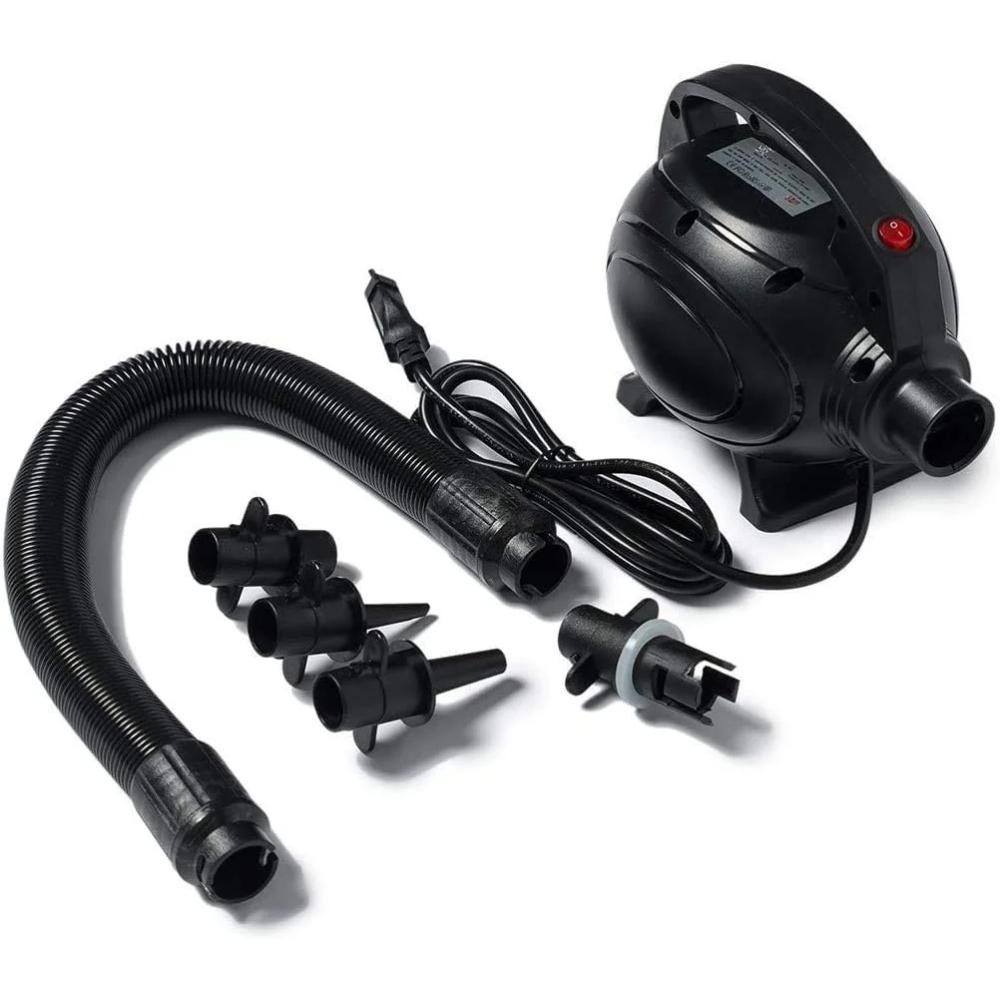 Pompă de aer electrică de 600 W, pompă portabilă pentru deflator cu 5 duze pentru saltea de aer gonflabilă, inel de înot, jucării gonflabile pentru piscină
