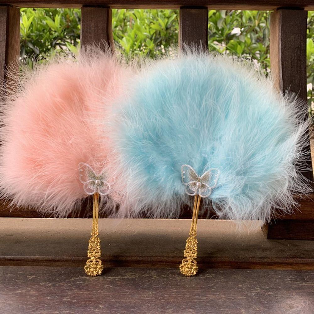 

with Tassels Fairy Feather Fan Handheld Craft Fan Elegant Dance Hand Fan Photo Prop Style1 Purple