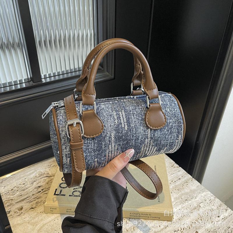 

Korean sequined handbag summer women s 2025 new trendy fashion versatile retro pillow bag shoulder messenger bag