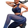 JYL Yoga ShorTrousers Suit High Strength Sports Seamless  Padded Vest Mesh Pants