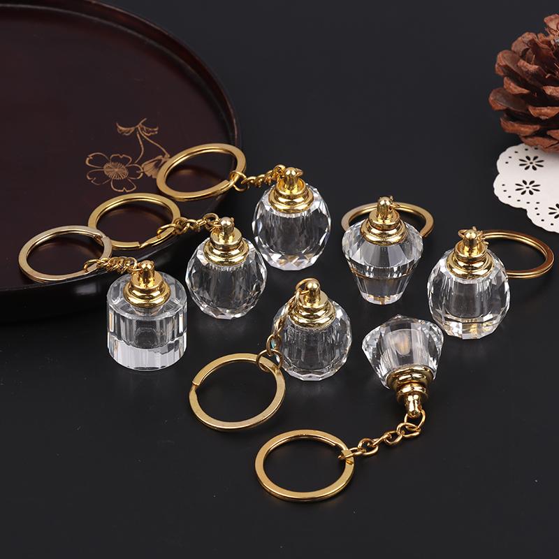 Elegante Mini Glazen Parfumflesje Sleutelhanger Draagbaar Navulbaar Glazen Flesje Met Dop Sleutelhanger Ideaal Cadeau Voor Vriendin, Verjaardag