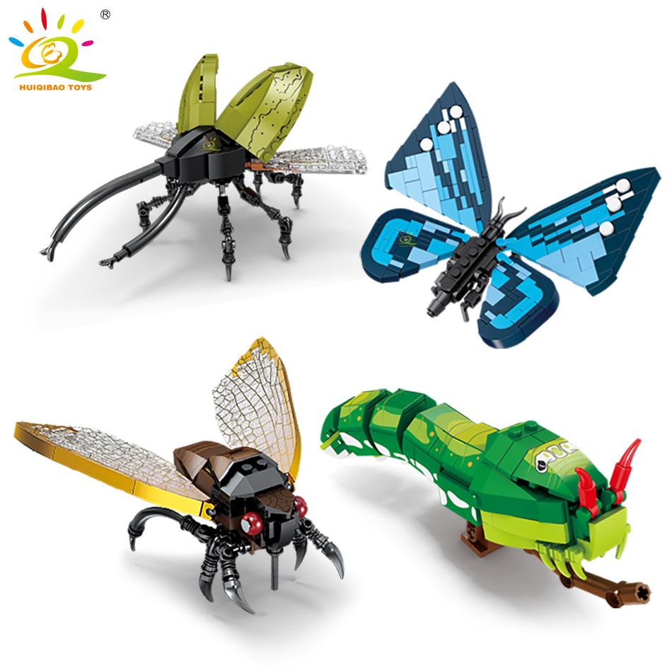 Non-Toxic Moc Insect Model Building Blocks Fly Bee City Construction Bricks Set Children Puzzle Assemble Toys For Kidsgift