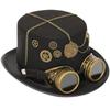 Steampunk Zylinder Einheitsgröße Wolle Viktorianische Hüte mit Brille Unisex Kostüm Zylinder Gothic Hippie Mützen Halloween Requisiten