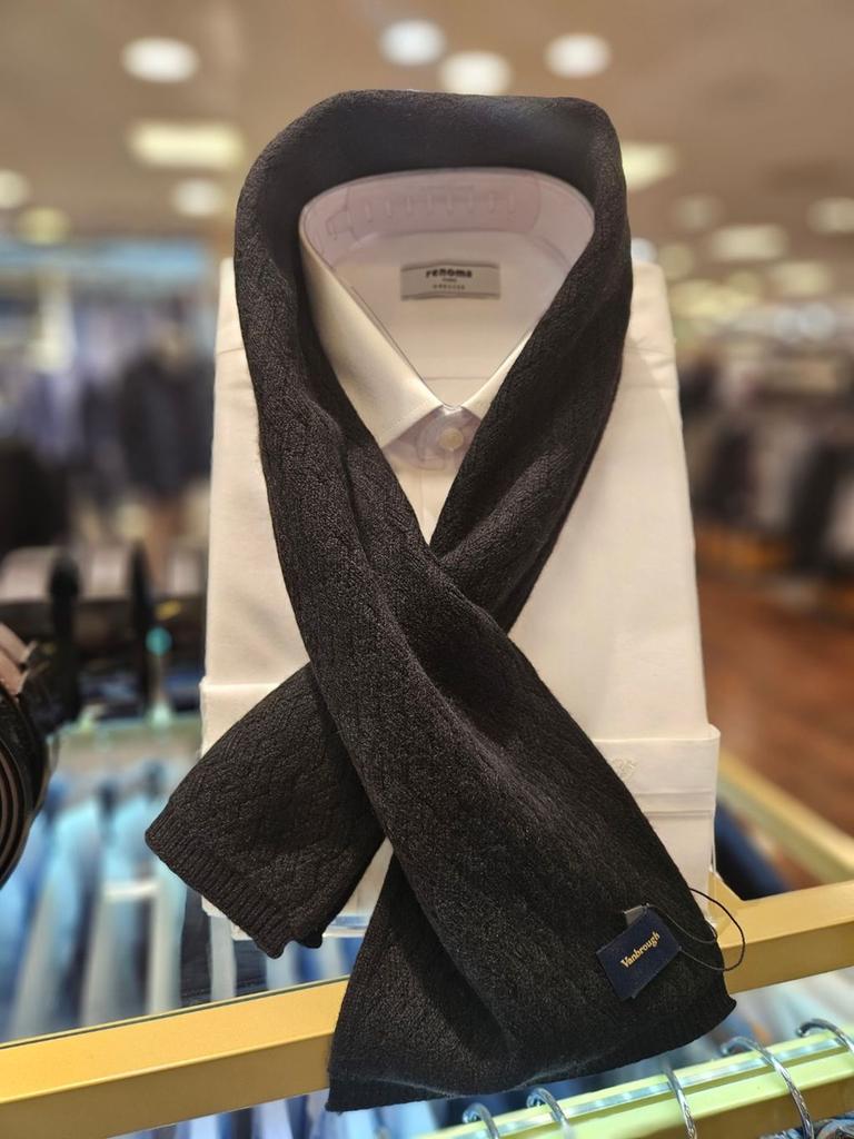 RENOMA High-Quality 100% Cashmere Petite Muffler BMFTM1101-BK-MG