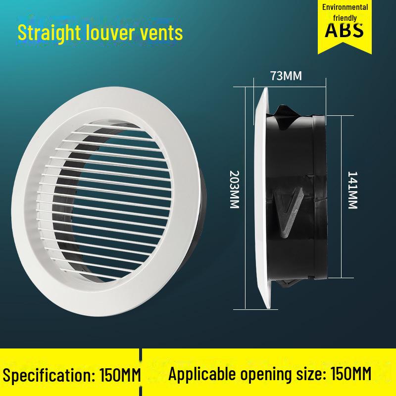 ABS-Rundjalousie mit Netzabdeckung für Frischluft- und Abluftkanalsysteme