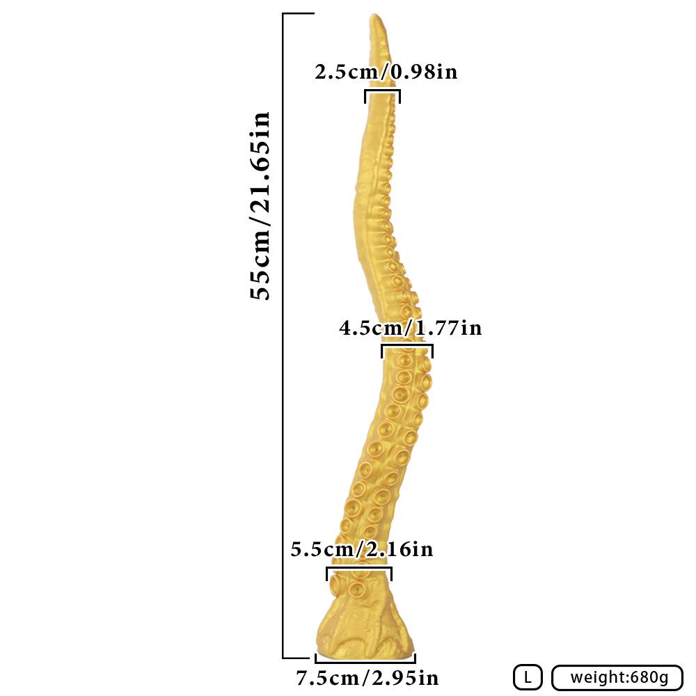 Golden Octopus Tentacle Anal Plug & Whip - Soft Dilator & Female Masturbator Toy