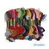 100/50/24 Colored Lightweight Embroidery Thread Good Elasticity No Fade Craft Cotton Lines Sewing Floss Kit for Home