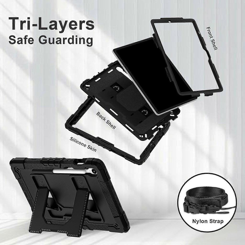 Tablet-Hülle für Samsung Galaxy Tab S10 Lite S10 FE S9 FE Anti-Drop PC+Silikon-Abdeckung mit Ständer